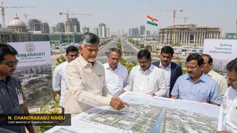 Andhra Pradesh CM N. Chandrababu Naidu Accelerates Amaravati Development Projects as Political Debate Intensifies – Copy