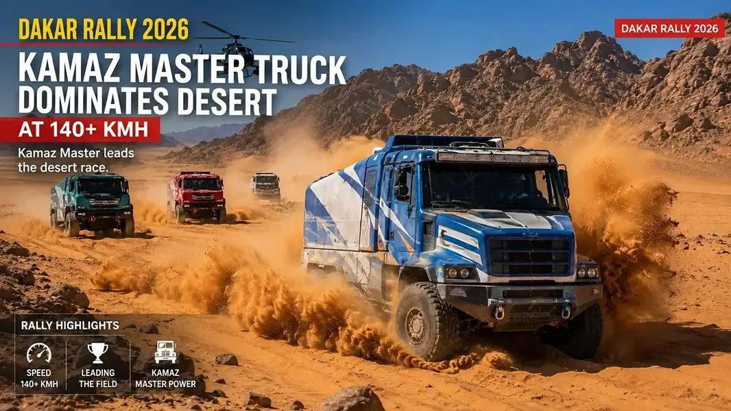 Dakar Rally 2026: Kamaz Master Truck Dominates Desert at 140+ km/h in Saudi Arabia