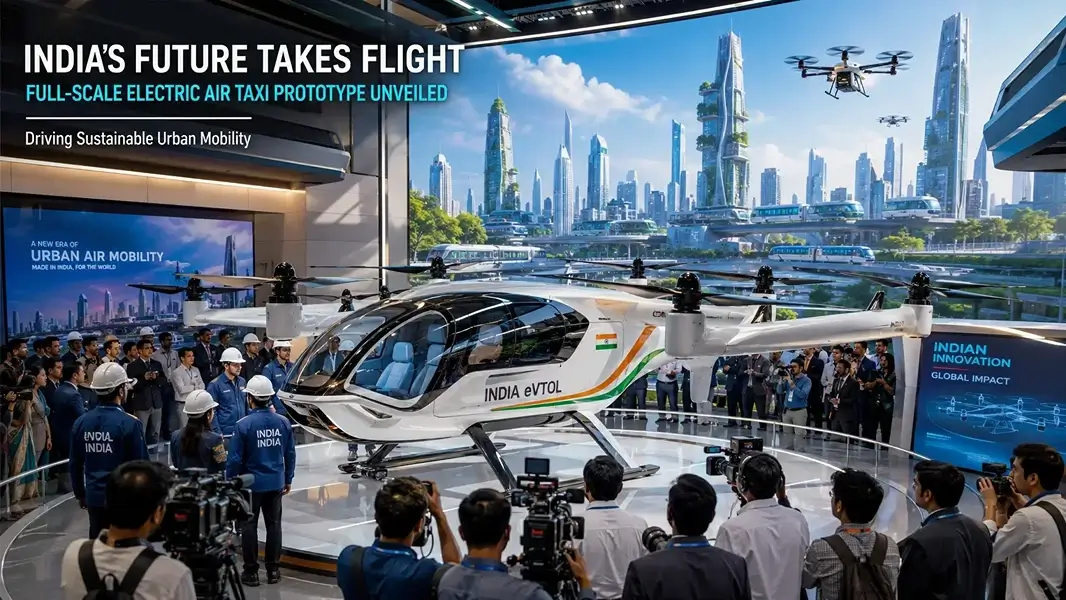India’s First Electric Air Taxi Prototype Unveiled, Powering the Future of Urban Air Mobility