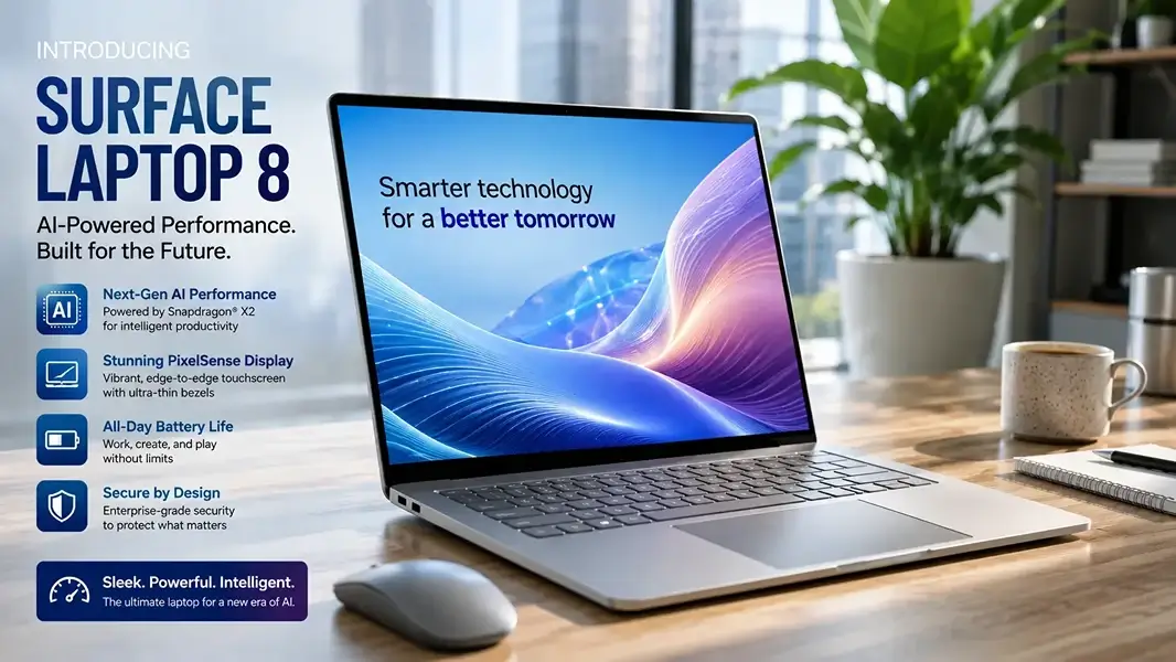 Microsoft Launches Surface Laptop 8 with Snapdragon X2 Chips and Enhanced AI Performance
