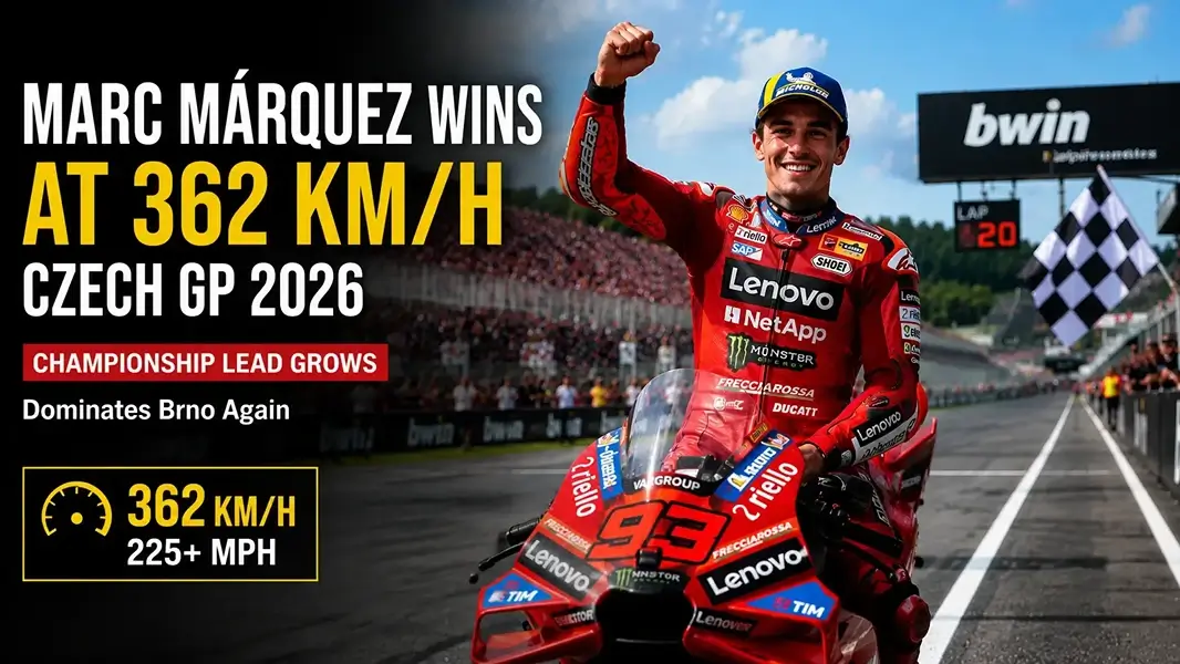 MotoGP Czech Grand Prix 2026: Marc Márquez Wins at 225+ mph to Extend Championship Lead