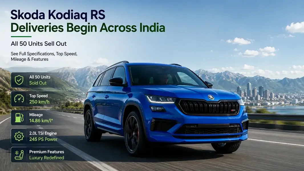 Skoda Kodiaq RS Deliveries Begin Across India as All 50 Units Sell Out – See Full Specifications, Top Speed, Mileage & Features