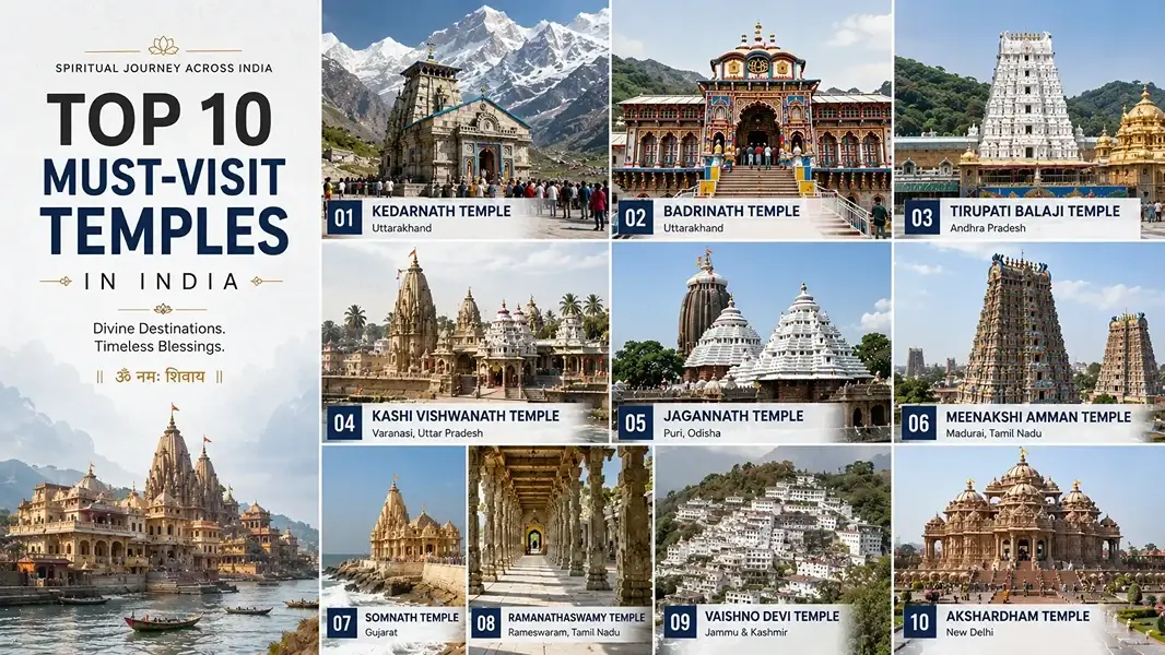 Top 10 Must-Visit Temples in India for a Spiritual Journey Every Devotee Should Experience